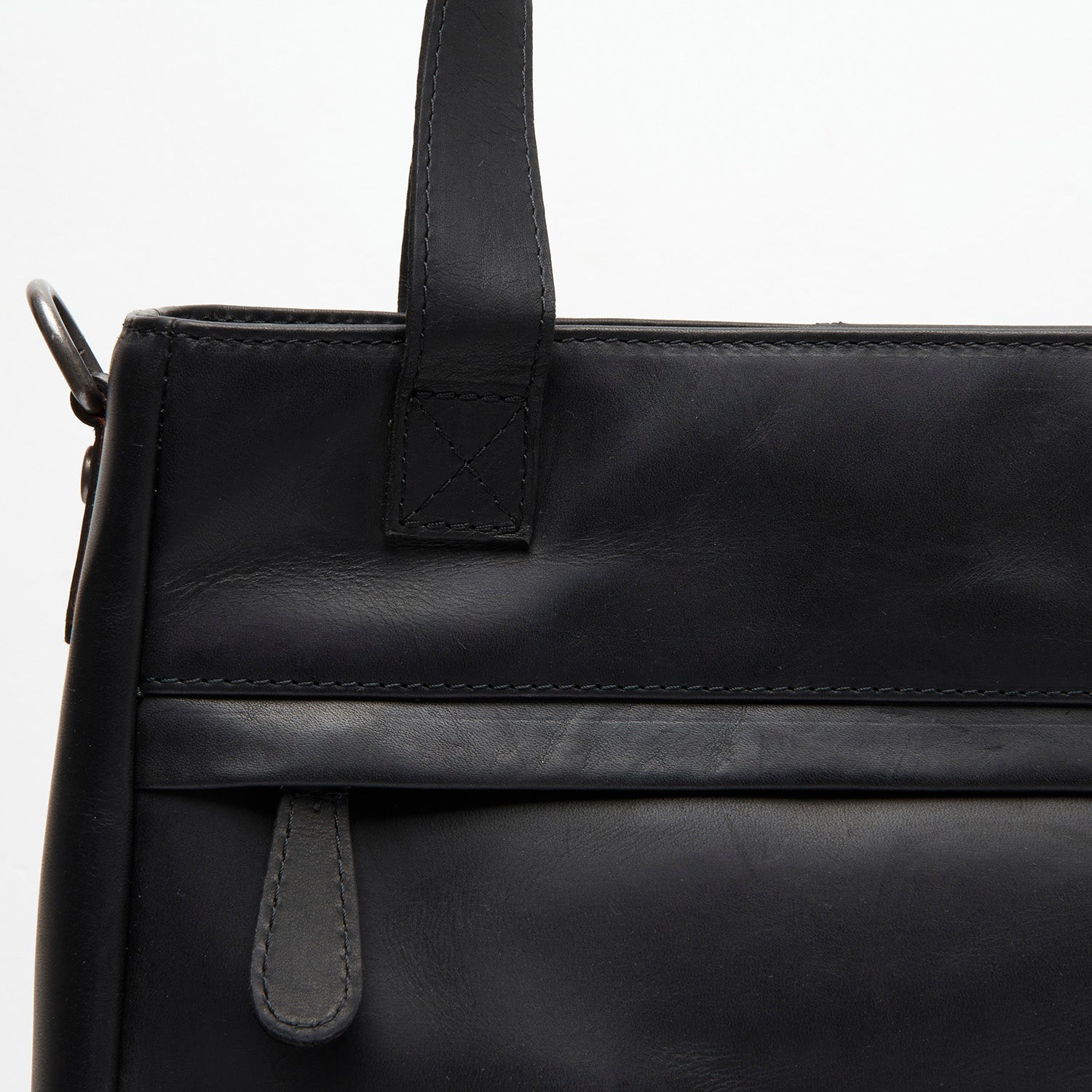 Leather Shopper Black Lingfield