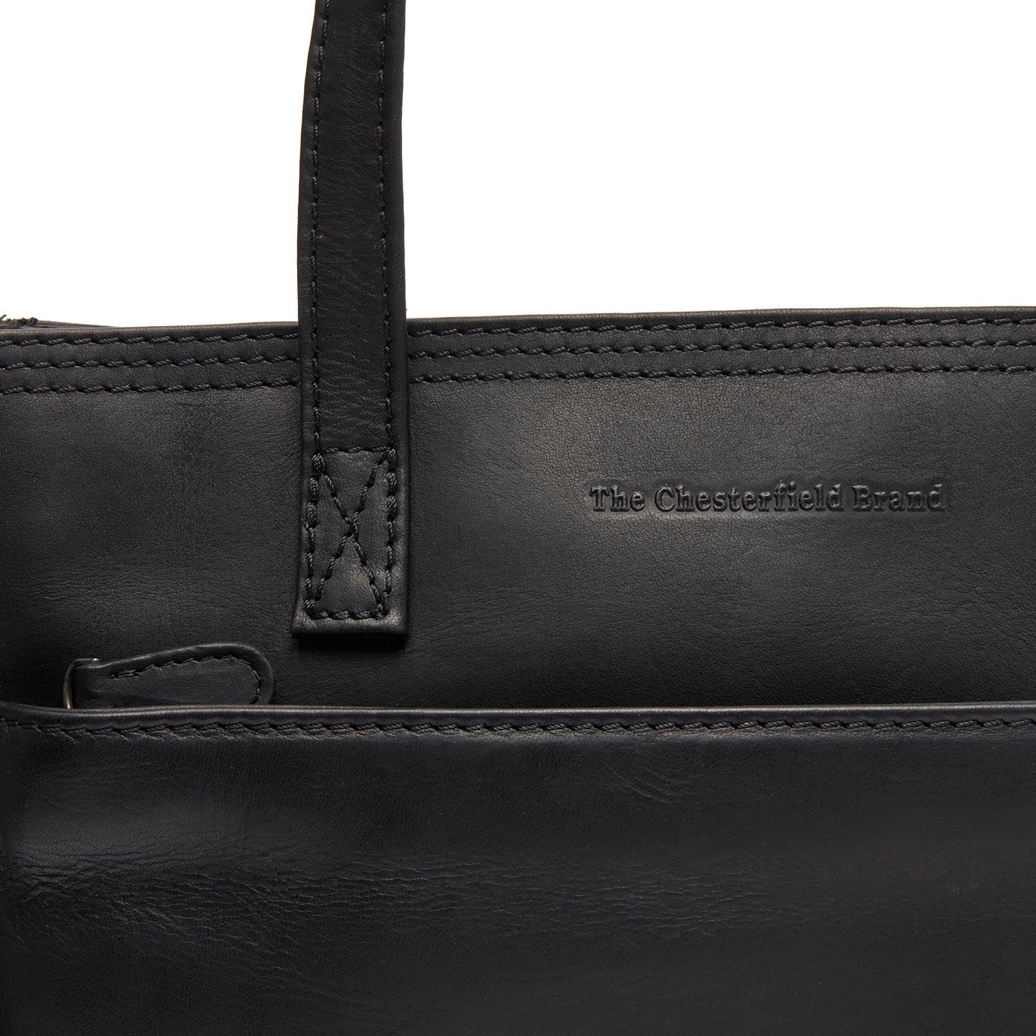 Leather Shopper Black Estella