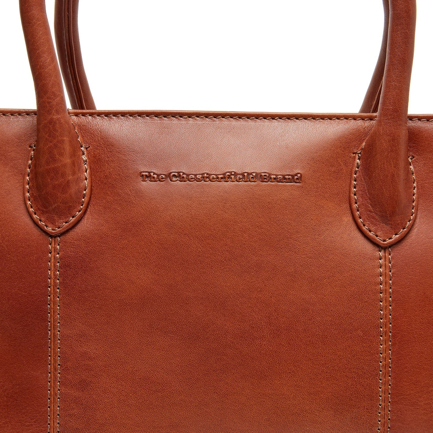 Leather Shopper Cognac Pergamino