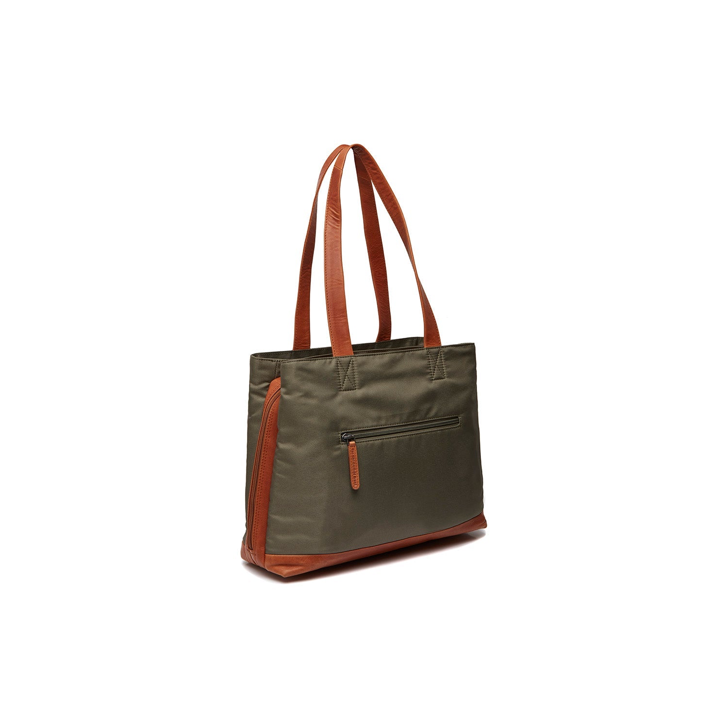 Leather Shopper Steel Green Lavik