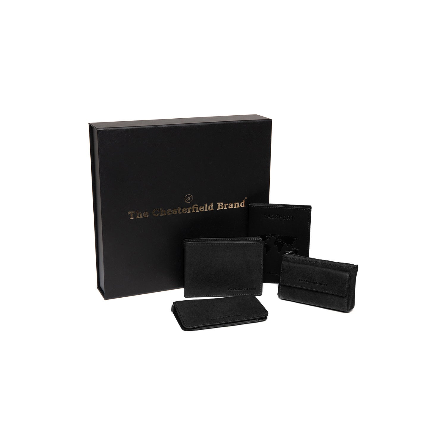 Gift Set Leather Wallet Black Timo