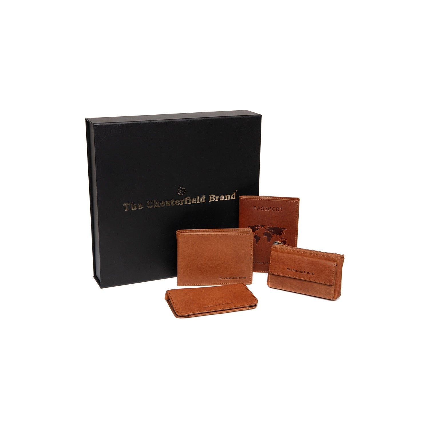 Gift Set Leather Wallet Cognac Timo