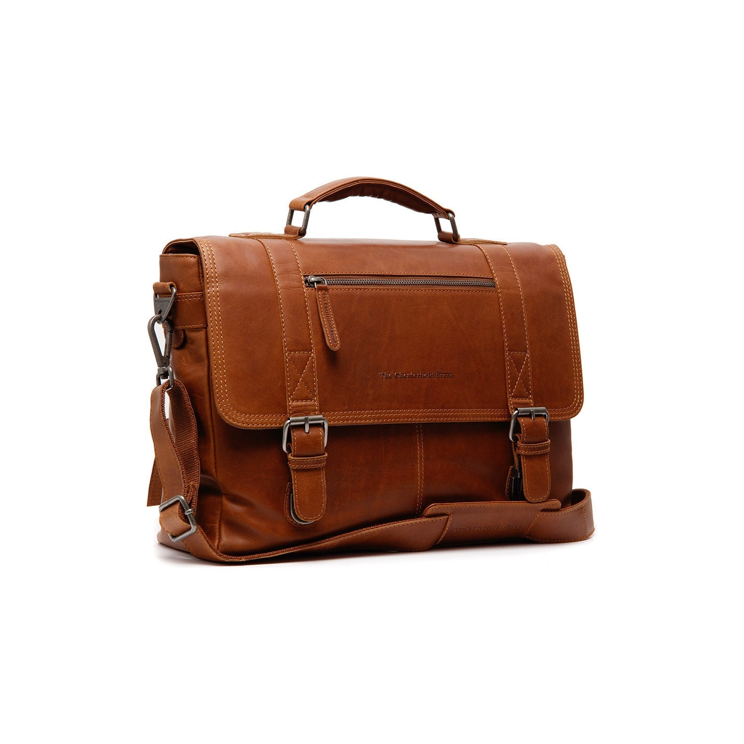 Leather Laptop Bag Cognac Imperia