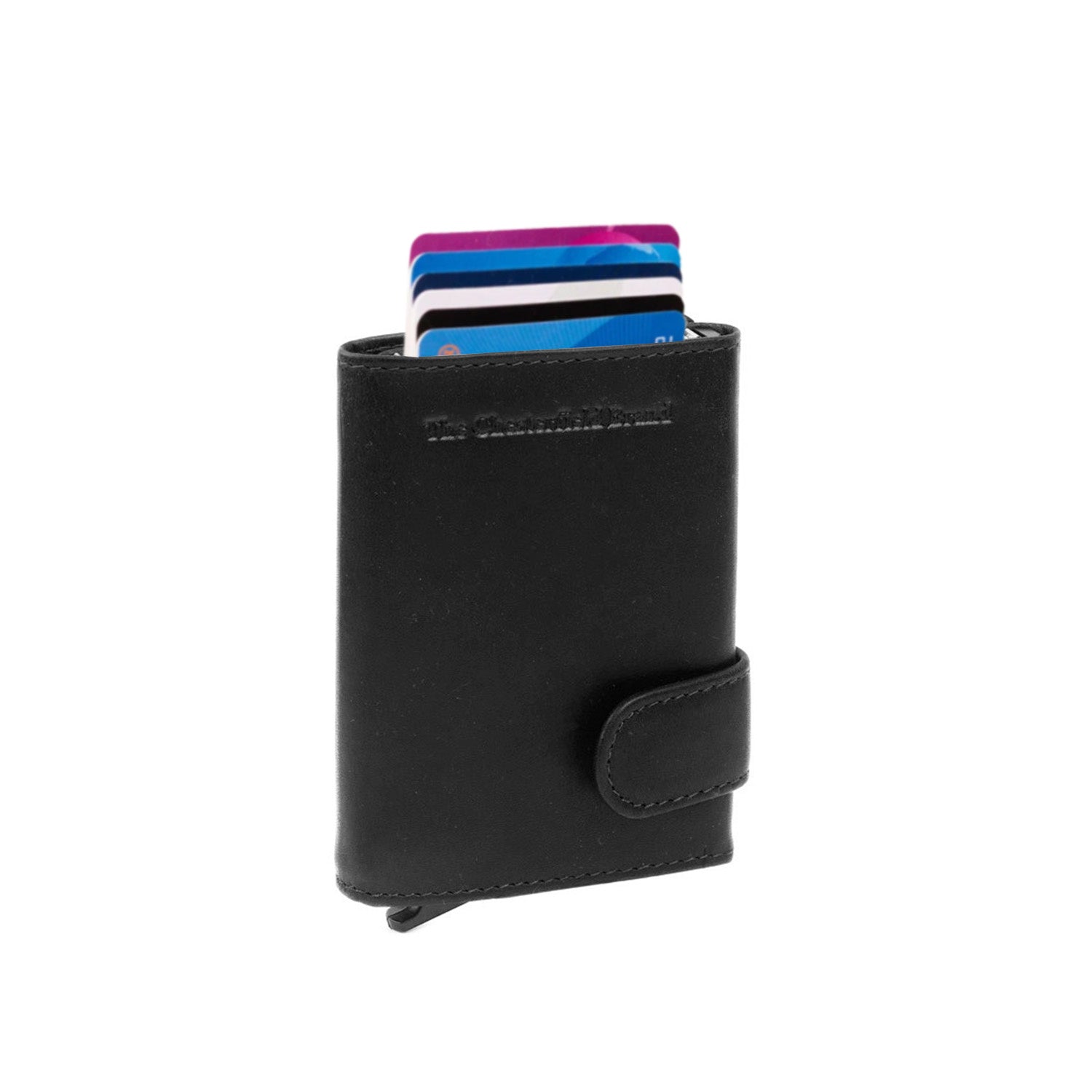 Gift Set Leather Card Holder Black Leicester