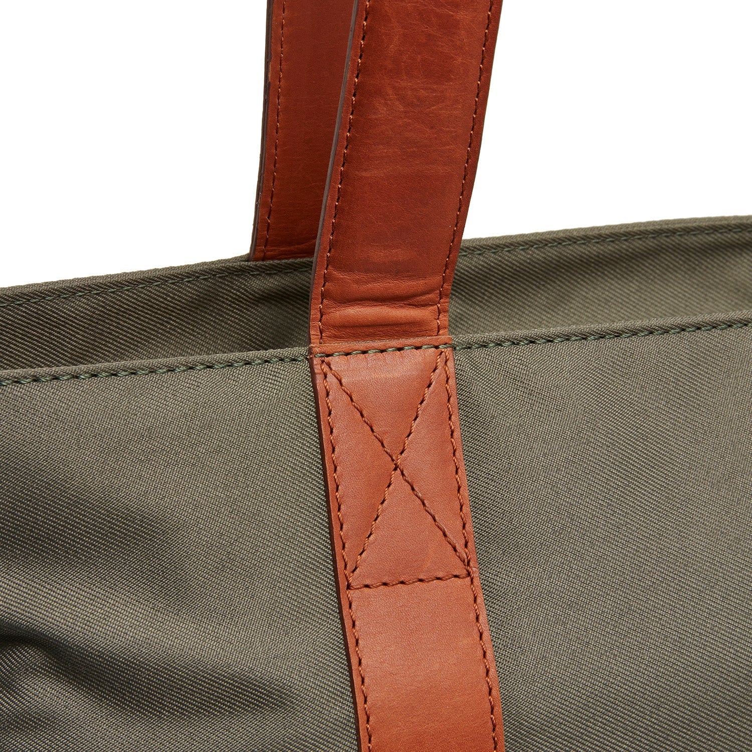 Leather Shopper Steel Green Otta