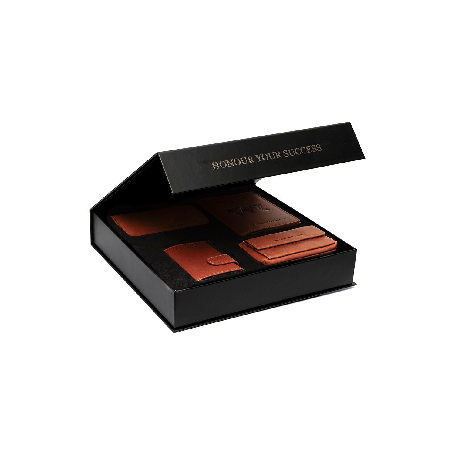 Gift Set Leather Card Holder Cognac Leicester
