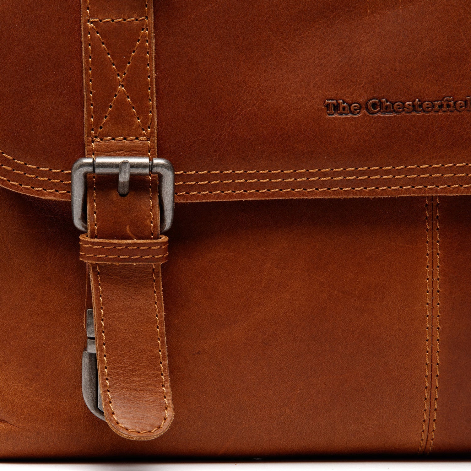 Leather Laptop Bag Cognac Veneto