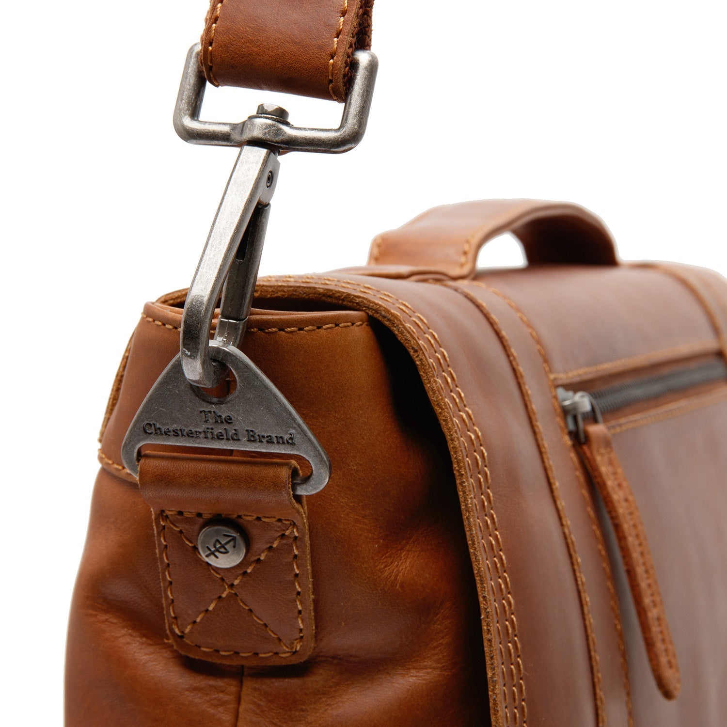 Leather Laptop Bag Cognac Veneto